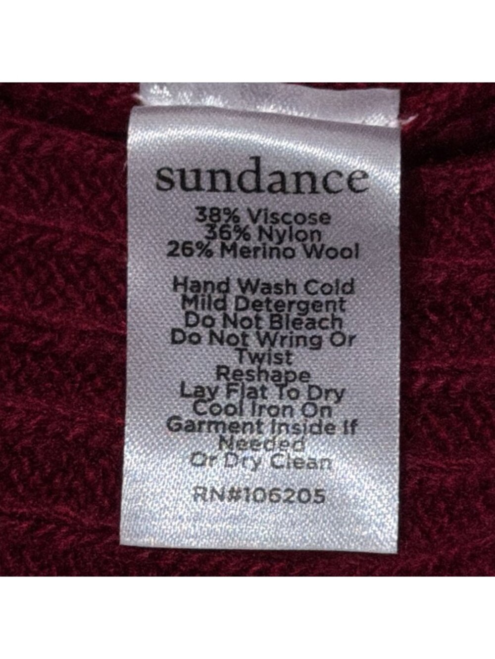 Sundance Sweater Womens M Burgundy Crop Lace Flounce Cuff Cottage Artsy Boho - Picture 5 of 16
